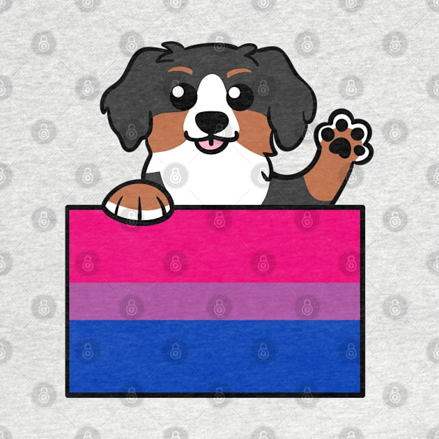Love is Love Puppy - Bernese - Bi Pride Flag by LittleGreenHat